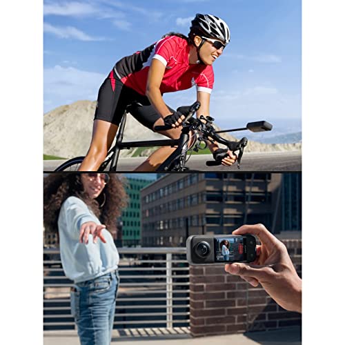 Insta360 X3 Motorcycle Kit (New Version) - Waterproof 360 Action Camera with 1/2" 48MP Sensors, 5.7K 360 Active HDR Video, 72MP 360 Photo, 4K Single-Lens, 60fps Me Mode, Stabilization