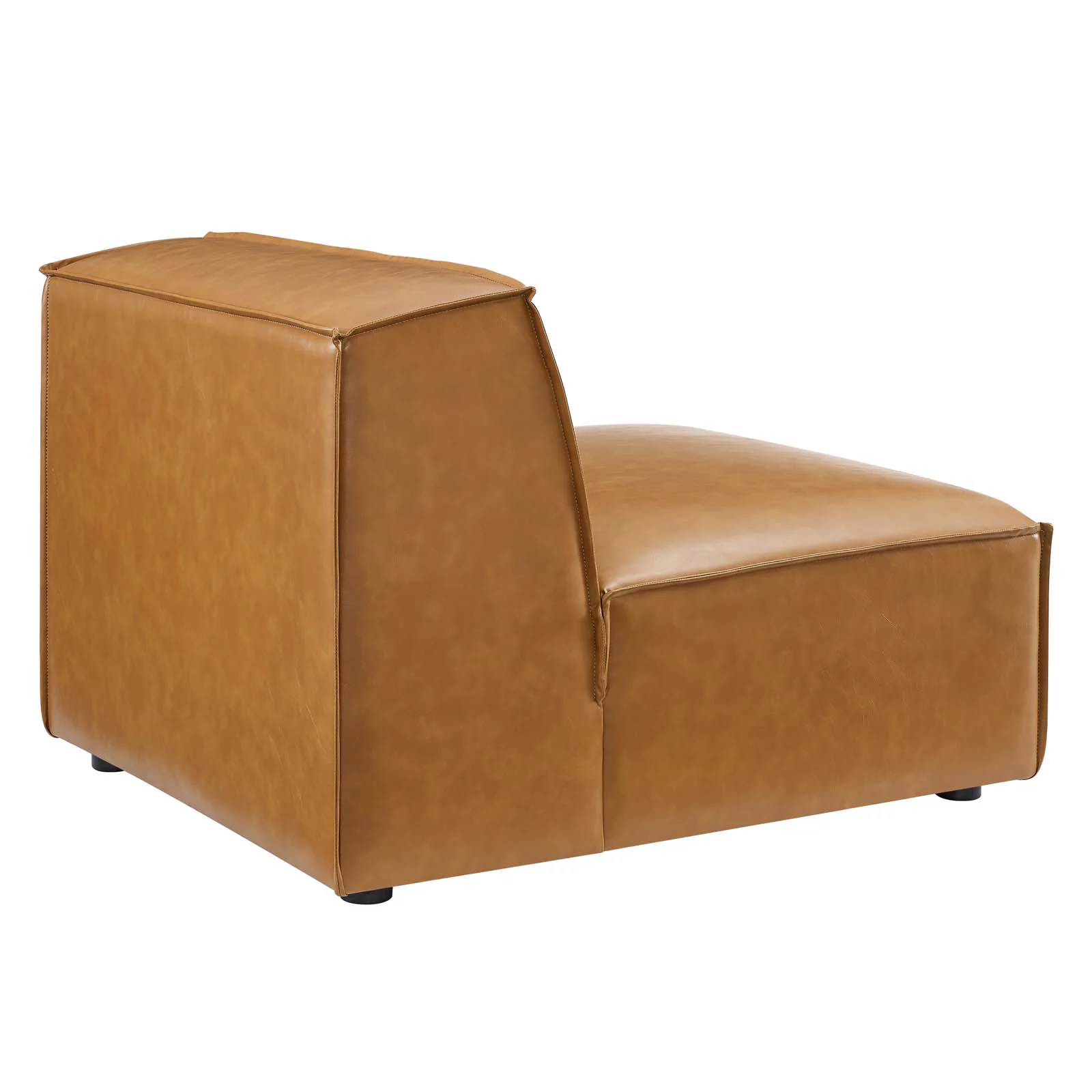 Modway Restore 5-Piece Vegan Leather Sectional Sofa in Tan