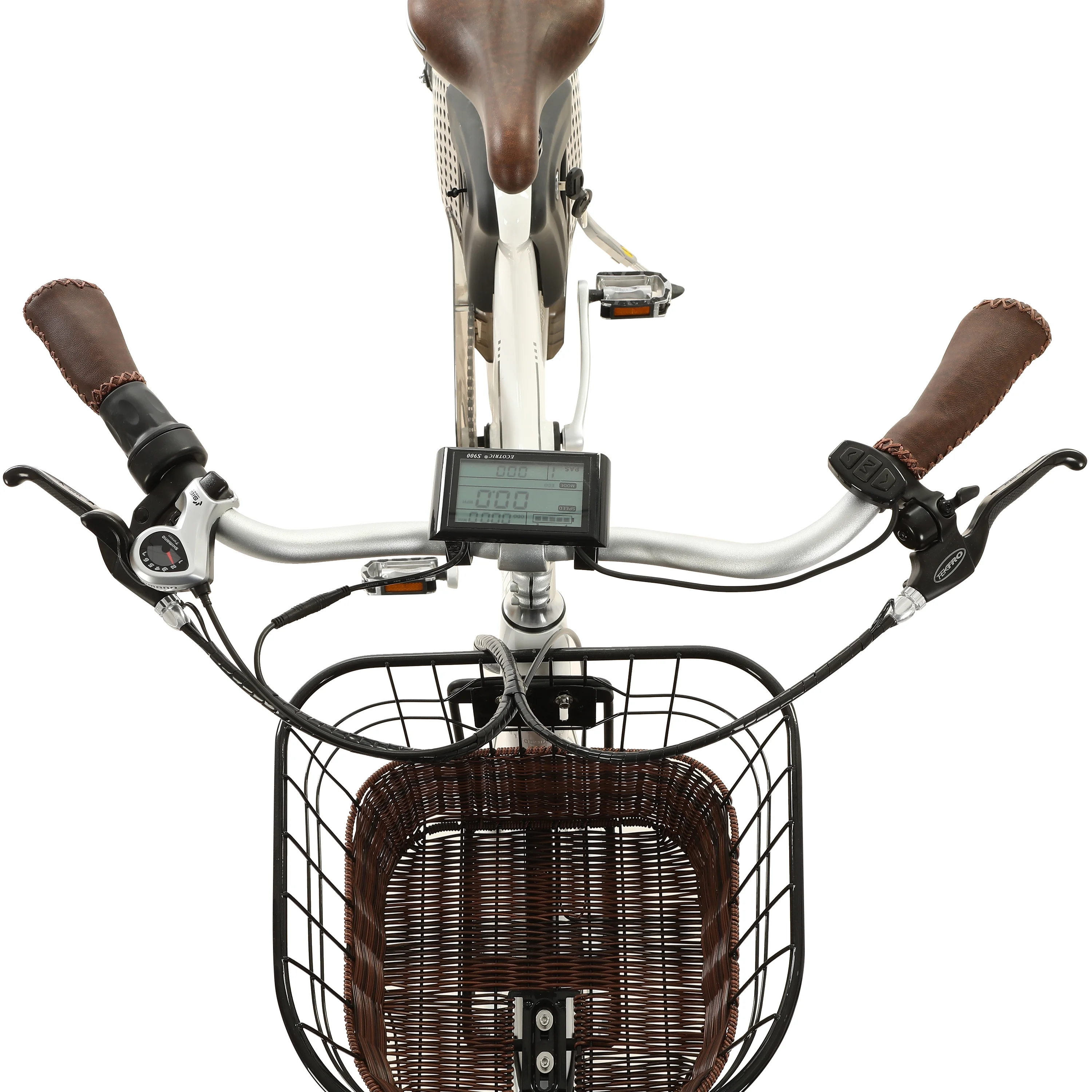ECOTRIC Electric Bike EBike 26" 36V 10AH Bicycle Li-ion Battery City Moped 500W Women Girls USB Port Bike Shimaro Motor Throttle & Pedal Assist With Basket and rear rack For Adults