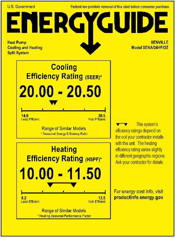 Senville 24,000 BTU Floor Console Mini Split AC/Heating System, Floor/Ceiling Mounted, 16 Ft. Install Kit, 208/230V, White