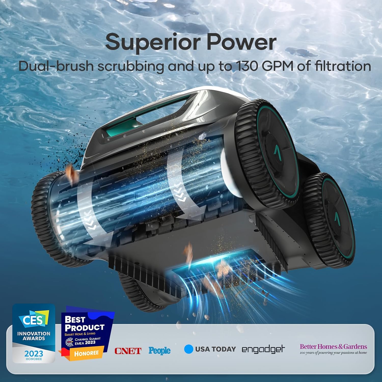AIPER Seagull Pro Cordless Robotic Pool Cleaner, Smart Navigation Pool Vacuum Cleaner Lasts up to 150 Mins, Pilot H2 Handheld Pool Vacuum Cleaner for In-ground and Stubborn Corners