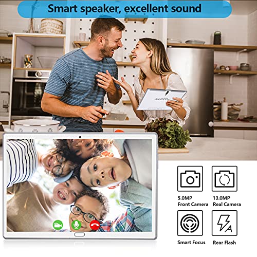 2 in 1 Tablet 10.1 Inch, Android 11.0 Tablets, 64GB/128GB ROM, Dual 4G Cellular with Keyboard, 18MP Camera, Octa-Core Processor, WiFi, GPS, Bluetooth, Google Certified Tablet PC
