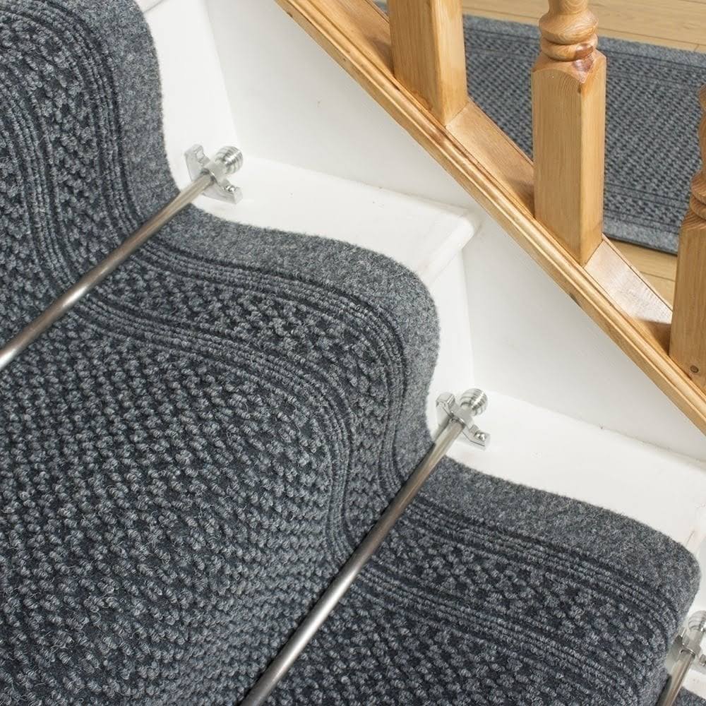 runrug USA Aztec Gray Stair Carpet Runner Length: 18 foot, WIDTHS: