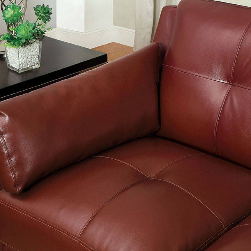 Furniture of America Pierre Red Loveseat