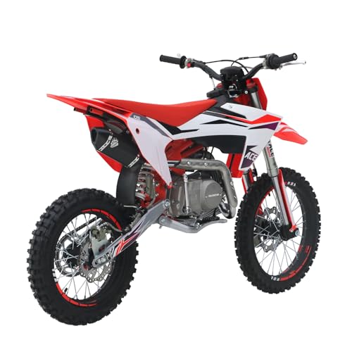 A11 125CC Dirt Bike Powered by ZONSEN Engine, 4-Speed Manual Clutch, Kick Start, Big 17“/14” Tires!