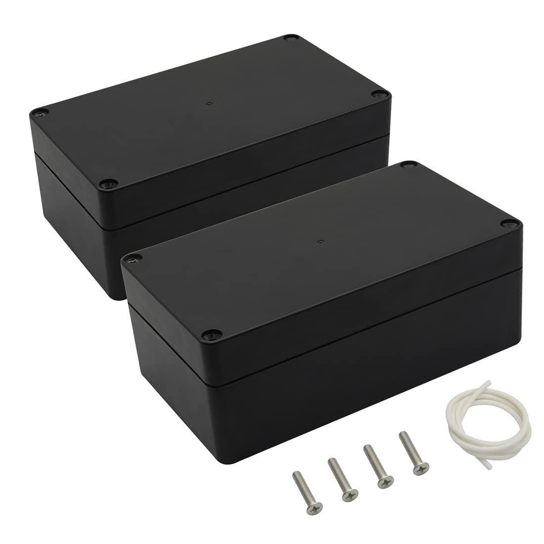 LeMotech ABS Plastic Electrical Project Case Power Junction Box, Project Box Black 10.4" x 7.2" x 3.7" (263 x 182 x 95 mm)(Pack of 1)