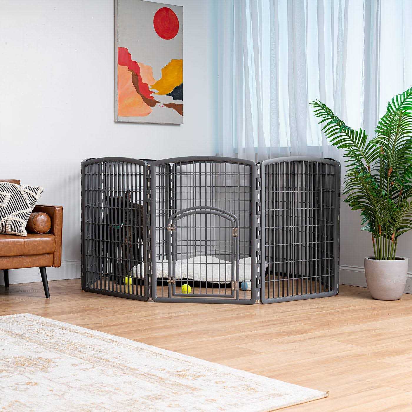 Iris Exercise 8-Panel Pet Playpen with Door - Pet Supplies online store