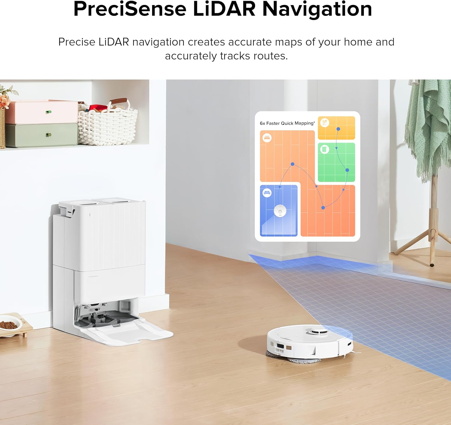 roborock QX Revo Robot Vacuum and Mop Combo, Self-Drying, Auto Mop Washing, Dual Spinning Mops, 7mm Mop Lifting, Self-Refilling, Self-Emptying, 5500Pa Suction, Obstacle Avoidance