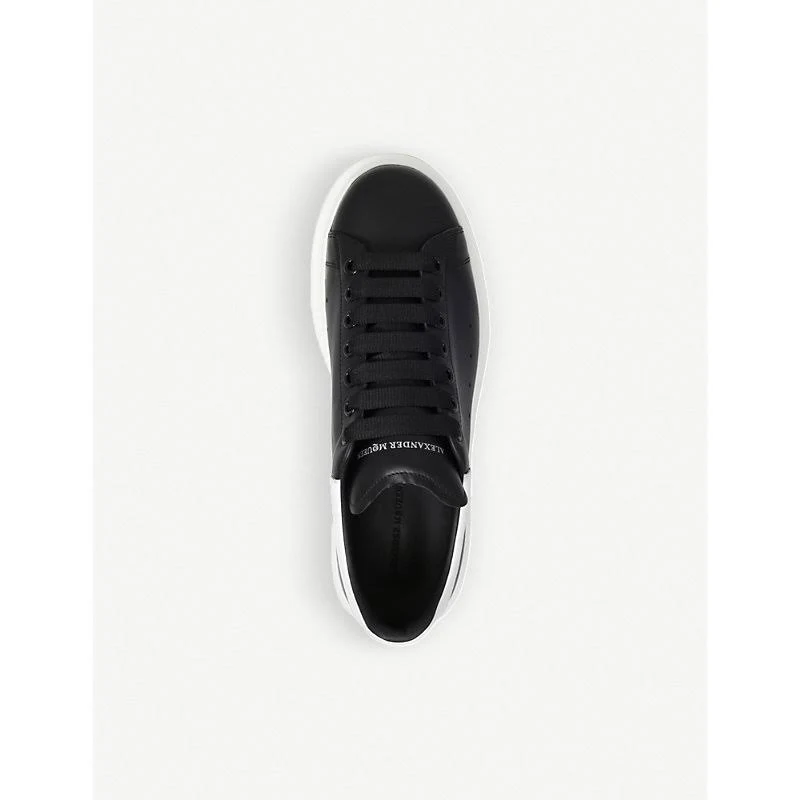 Alexander McQueen Mens Blk/White Men&s Show Leather Trainers 5