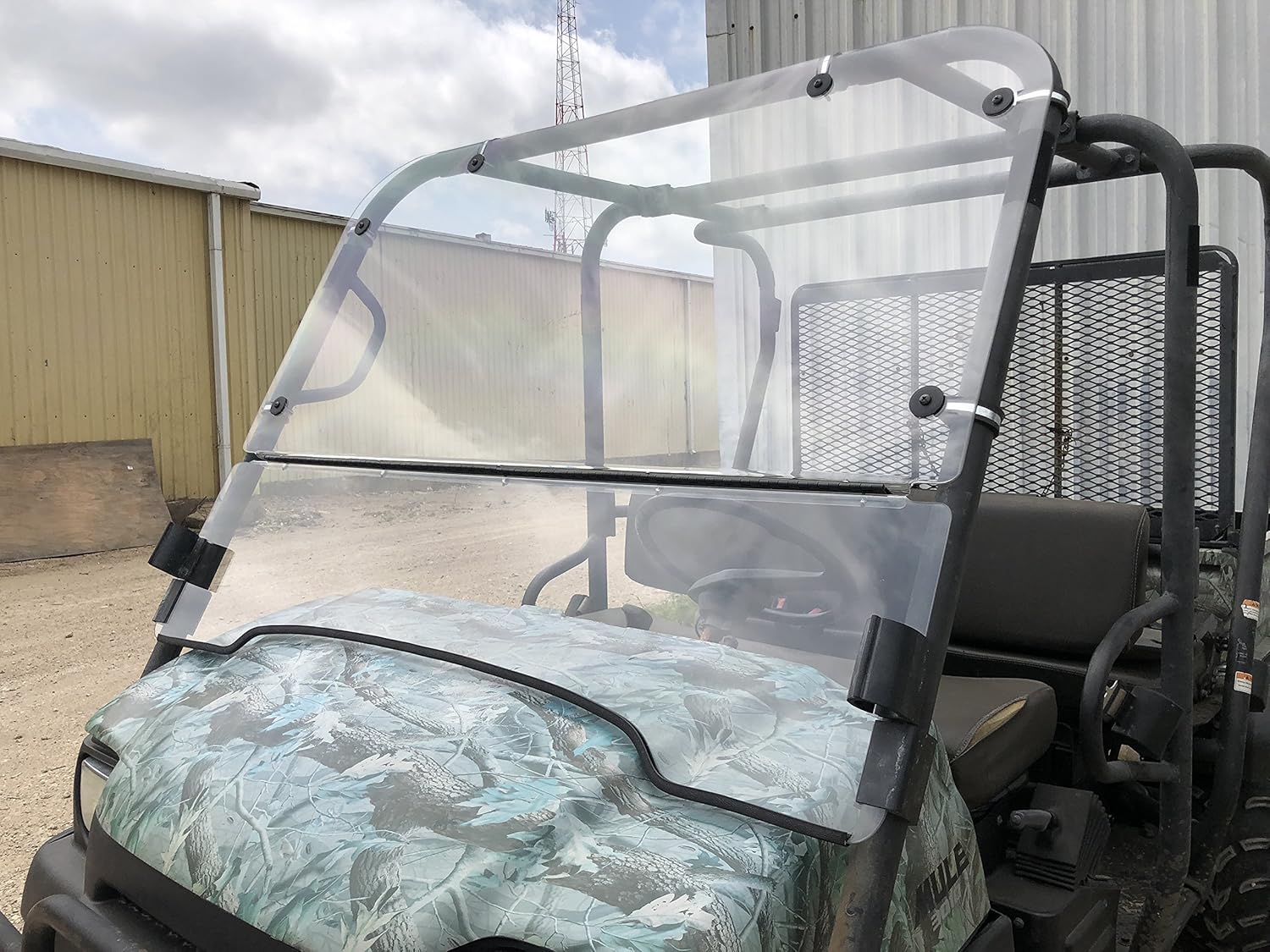 A&S AUDIO AND SHIELD DESIGNS KAWASAKI MULE 3000,3010 TRANS 4X4 FULL AND FLIP UP 1/4 POLYCARBONATE WINDSHIELD