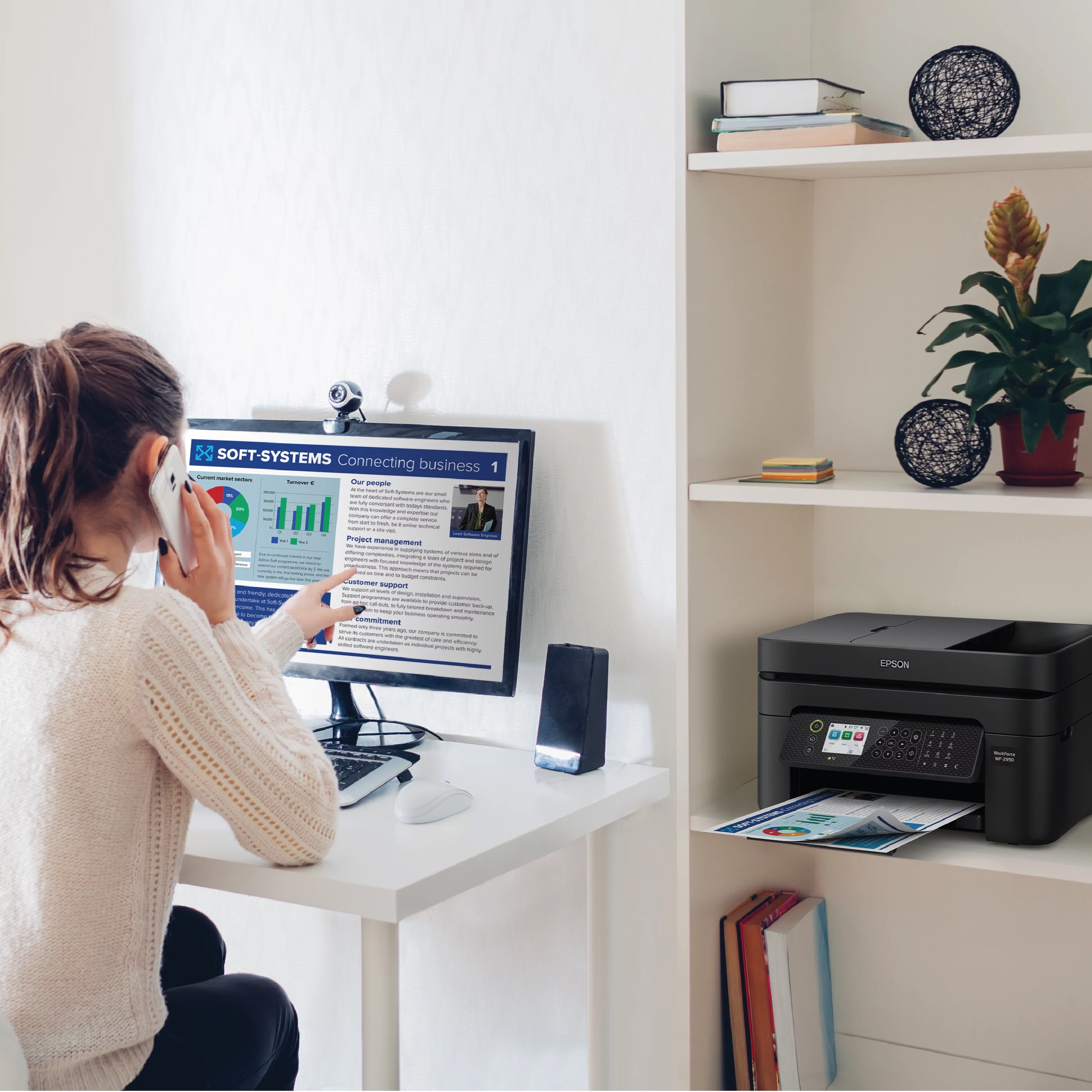 Epson WorkForce WF-2950 All-in-One Wireless Color Printer with Scanner, Copier and Fax