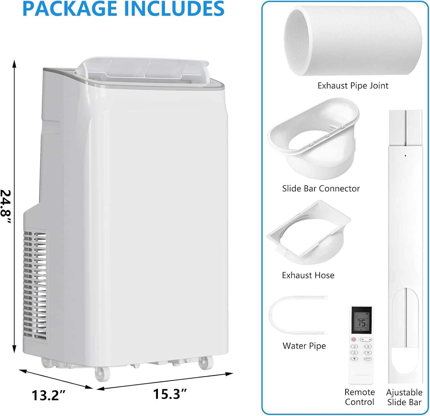 Portable Air Conditioner14000BTU(ASHRAE),Remote Control AC Unit with Dehumidifier And Fan,Room Portable AC for Cooling Up to 700 Sq.Ft,24H Timer,Sleep Mode,Window Kits Included-Style C