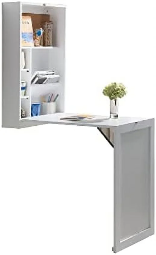 HJZBNONE Brand  - Culver Wall-Mounted Fold-Out Writing Floating Desk  White