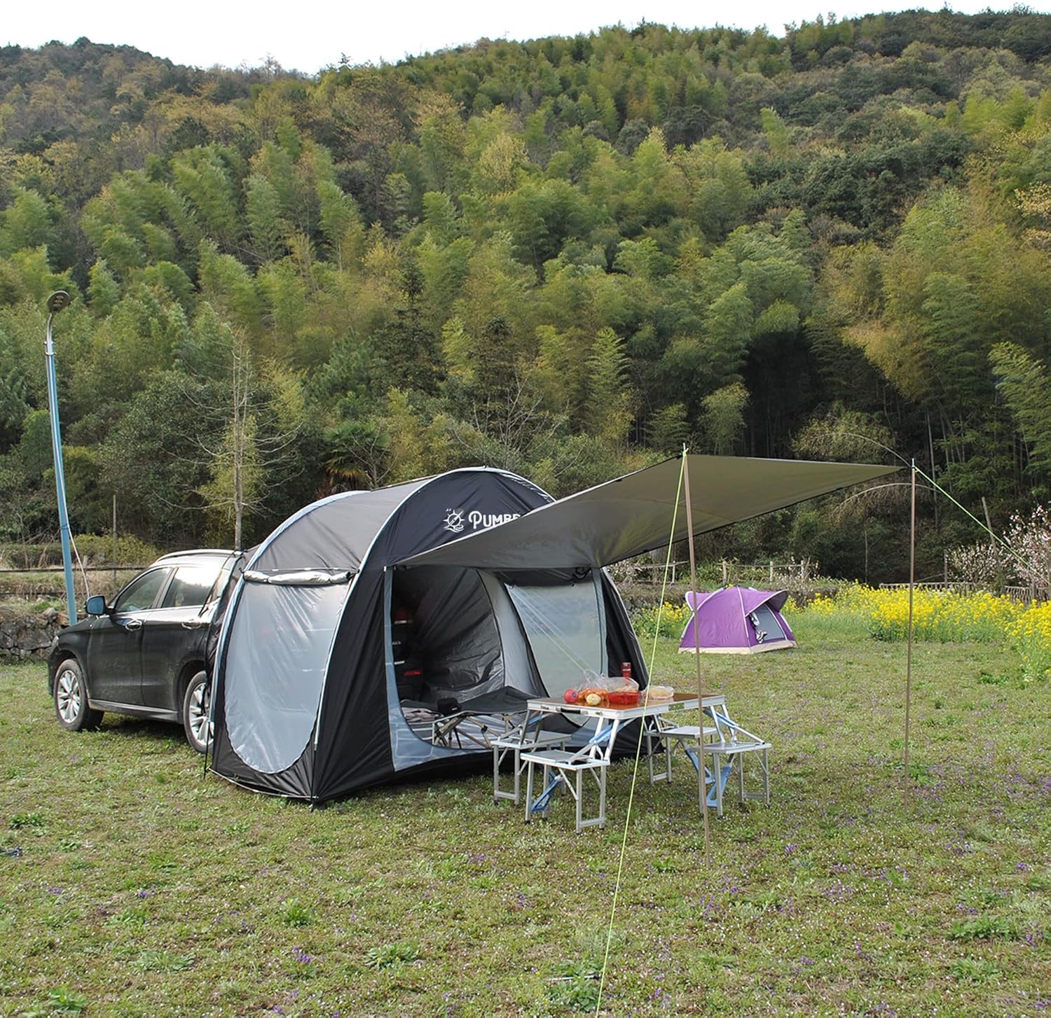 SUV Tents for Camping with Tall Hall - Car Tent with Screen Room - Car Camping Tents Outdoor Camping Tent Screen Tent (Black)