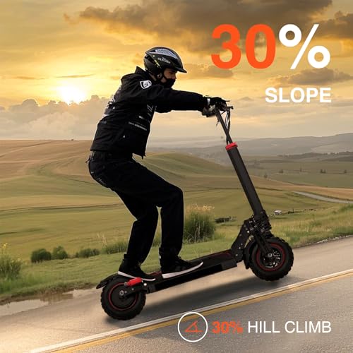 Electric Scooter Adults, 48V 18AH/21AH Battery, 1200W Motor, 35 Mph Top Speed W/ 35 Miles Max Range, 11" Off Road Vacuum Wide Tire, Foldable E Scooter with Seat, Dual Suspension