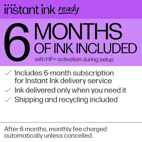HP OfficeJet 8015e Wireless Color All-in-One Printer, 6 month Instant Ink trial included