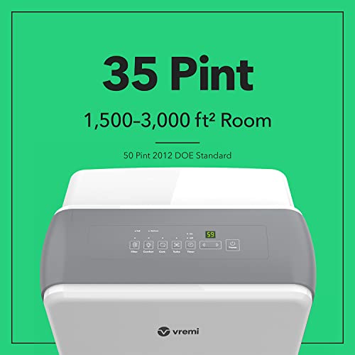 Vremi 22 Pint 1,500 Sq. Ft. Dehumidifier Energy Star Rated for Medium Spaces and Basements
