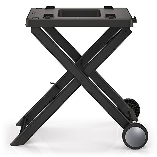 Ninja XSKUNSTAND Outdoor Stand, Woodfire Products, Adjustable Height, Utensil-Holder, Side Table-Compatible, Weather-Resistant, Black, 26" x 34" x 34