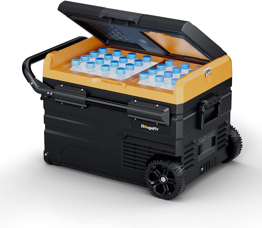 BougeRV 12 Volt Car Refrigerator Dual Zone, Portable Freezer Fridge APP Control (E35(37QT)-no wheels)