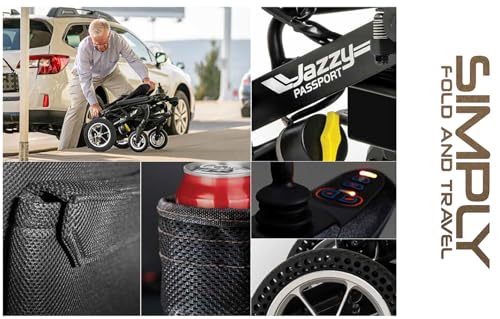 Pride Jazzy Passport Compact Travel Power Chair, with 5-Year Extended Warr (18Ah Lithium-ion Battery)