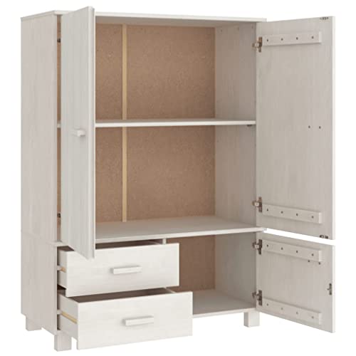 vidaXL Solid Pinewood Wardrobe Dark Gray with Ample Storage Space, Sturdy Construction and Smooth Sliding Drawers