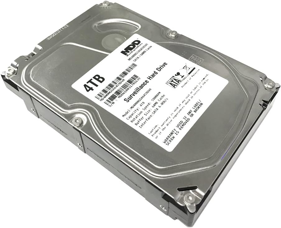 MaxDigitalData 4TB 64MB Cache 5900PM SATA 6.0Gb/s 3.5" Internal Surveillance CCTV DVR Hard Drive (MD4000GSA6459DVR) - w/ 2 Year Warranty Pack of 2