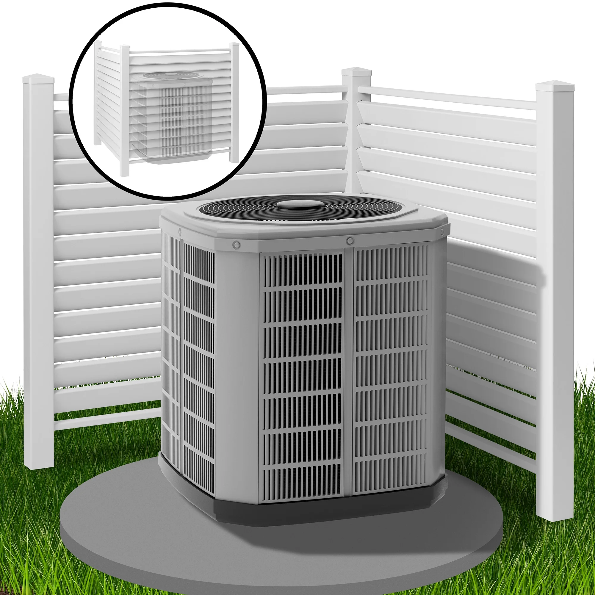 Casafield 48" x 48" Louvered Privacy Screen - Outdoor Vinyl Panels - White