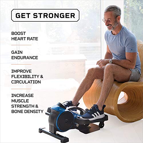Lifepro Portable Under Desk Elliptical Exercise Machine - Motorized Pedal Exerciser for home workout, Tone Muscles, Energy Boost - Mini Foot & leg exerciser while sitting for seniors with Fitness App