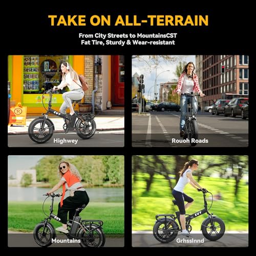 Folding Electric Bike for Adults, 1000W Motor(1500W Peak),30MPH, 60Mile,48V 20AH Battery,20" Fat Tire Foldable Electric Bicycle,Commuter Beach Snow E-Bikes,7-Speed