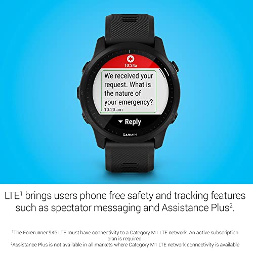 Garmin Forerunner 945 LTE, Premium GPS Running/Triathlon Smartwatch with LTE Connectivity, Black