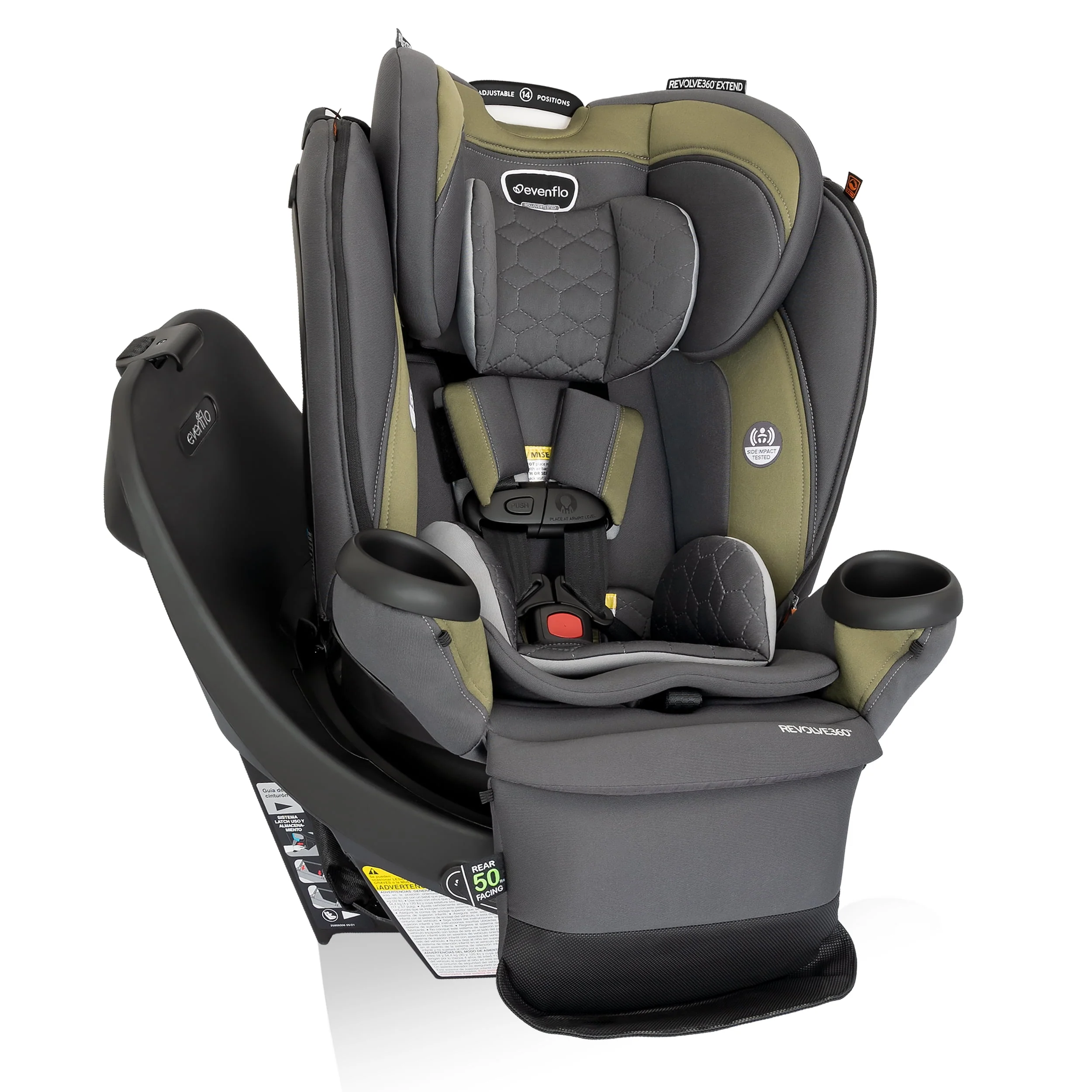 Revolve360 Extend All-in-One Rotational Car Seat with Quick Clean Cover (Revere Gray)