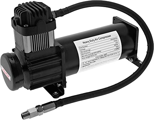 Vixen Horns Train Horn Kit for Trucks/Car/Semi. Complete Onboard System- 200psi Air Compressor, 2.5 Gallon Tank, 4 Trumpets. Super Loud dB. Fits Vehicles Like Pickup/Jeep/RV/SUV 12v VXO8325/4114B