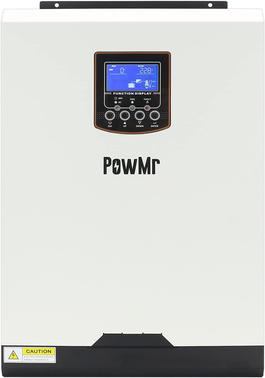 PowMr 3000W Hybrid Inverter Single Phase 24v DC to 230V AC Built-in 40A MPPT Charge Controller,Pure Sine Wave Inverter Support Utility/Generator/Solar Charge
