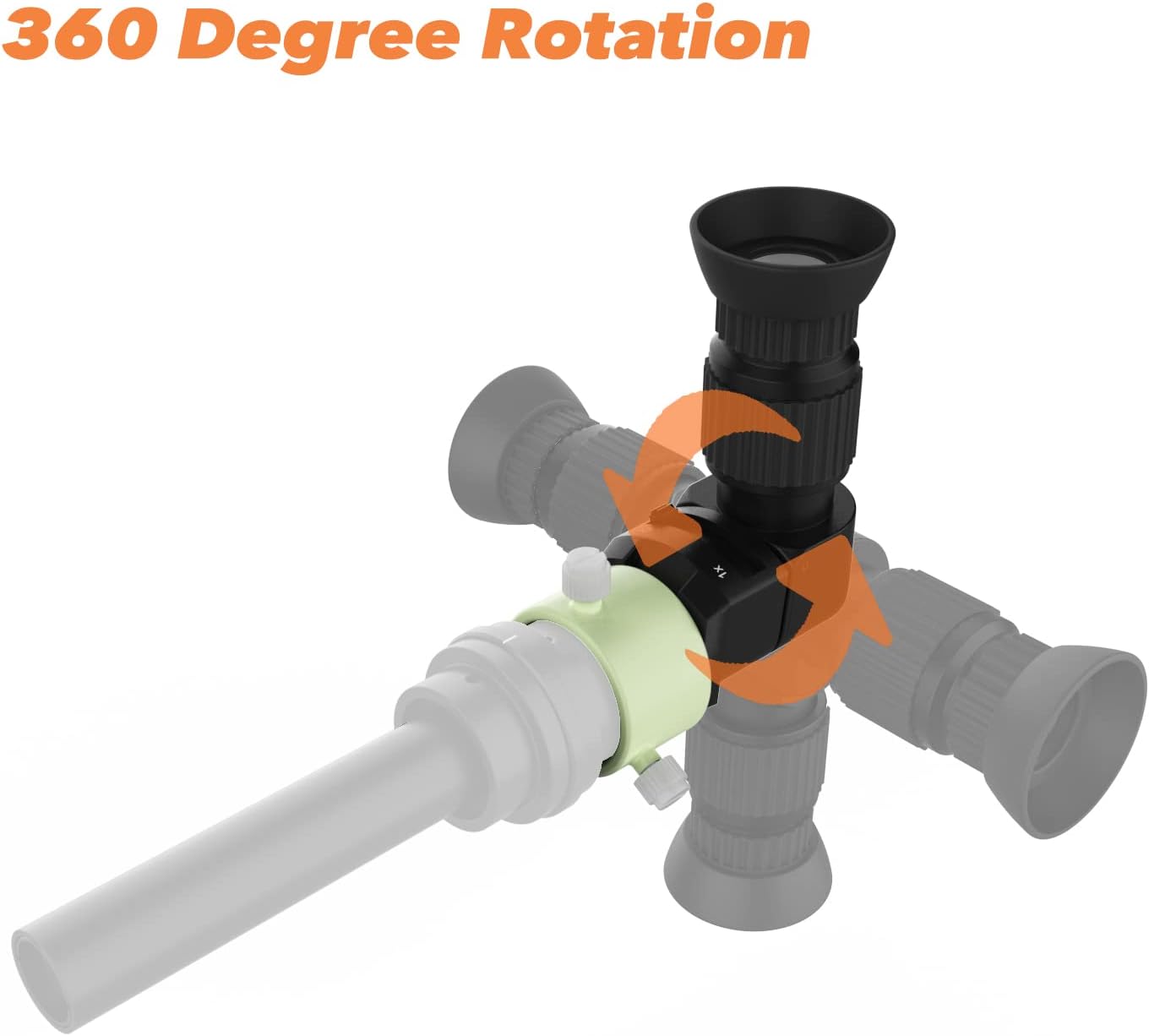 Right Angle Viewfinder with Adapter for Polar Scope, Built-in Diopter and 360&deg;Rotating with 1X - 2X Magnification for A Comfortable View When Doing Polar Alignment