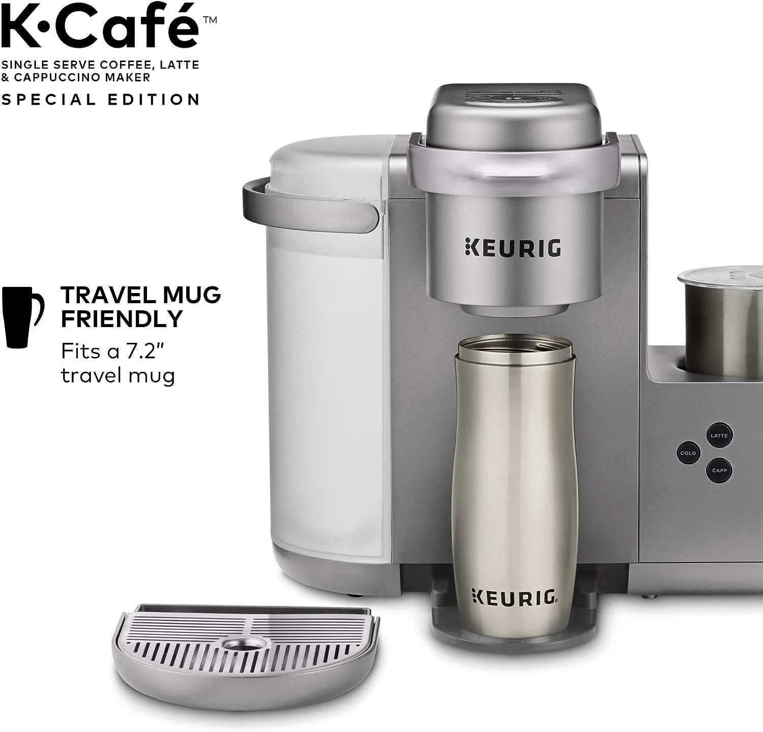 Keurig K-Cafe Special Edition Single-Serve K-Cup Pod Coffee, Latte, and Cappuccino Maker (Nickel)