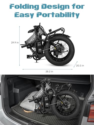 Electric Bike for Adults, 20.8Ah Removable Battery, Folding E-Bike with 750W Motor, 75+Miles Long Range, 4-6Hours Fast Charging, 7 Speed 20 x 4.0 Fat Tire Electric Horn, Class 2 Ebike