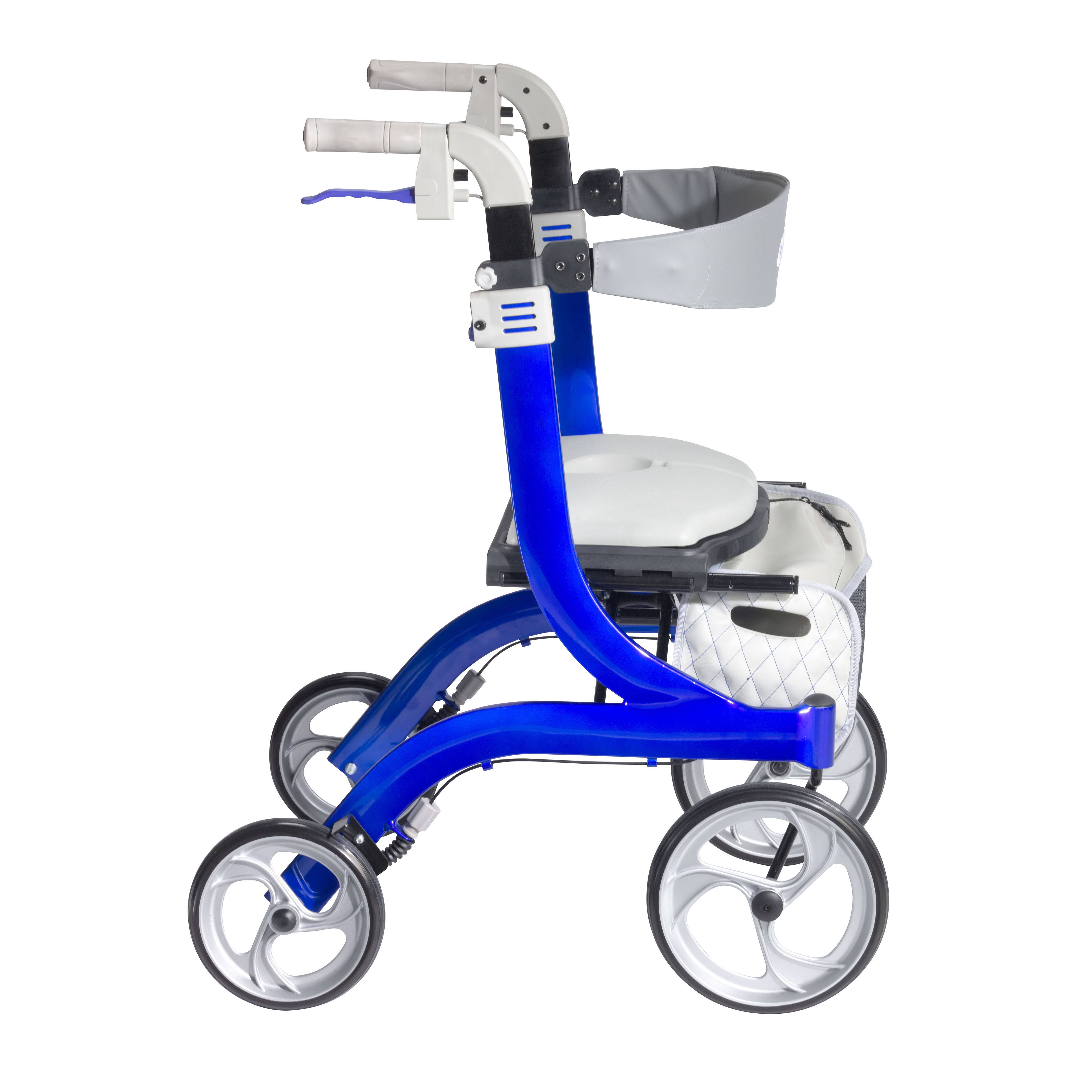 Drive Medical Nitro DLX Euro Style Rollator Rolling Walker, Sleek Blue