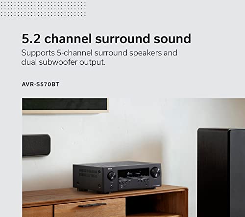 Denon AVR-S970H 8K Ultra HD 7.2 Channel (90Watt X 7) AV Receiver - Built for Gaming, Music Streaming, 3D Audio & Video, Alexa + HEOS, Black