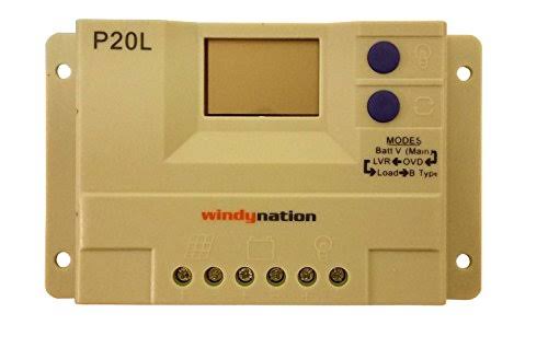 WindyNation 100 Watt Solar Panel Off-Grid RV Boat Kit with LCD PWM Charge Controller + Solar Cable + MC4 Connectors + Mounting B