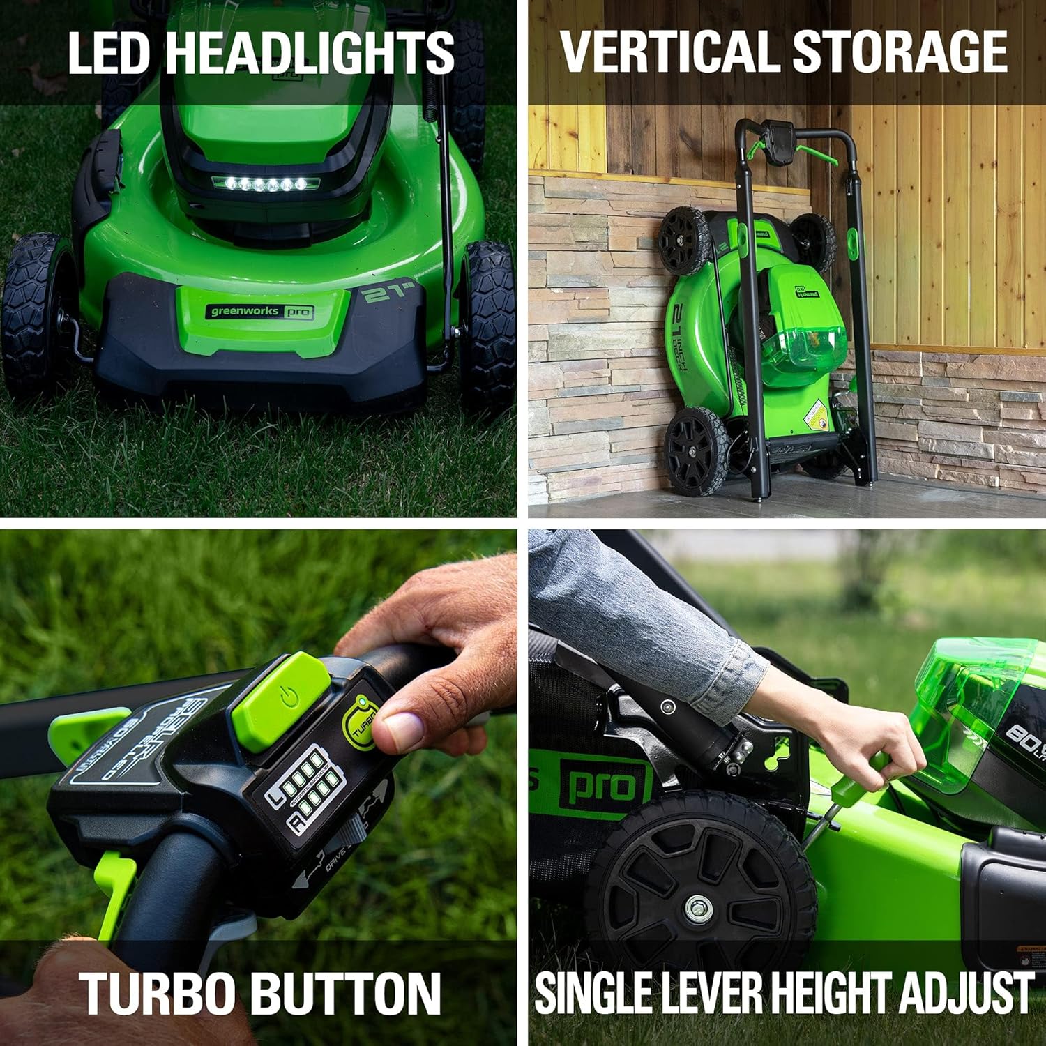 Greenworks 80V 21" Cordless Battery Push Lawn Mower w/ 4.0Ah Battery & Charger String trimmer tool only Kit
