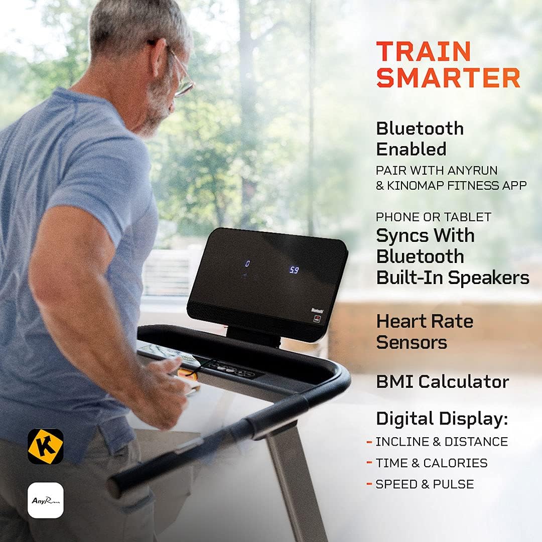 LifePro Folding Treadmill for Home - Smart Motorized Portable Treadmill with Incline, Bluetooth Speakers & Modern Display - Easy Assembly Compact Walking Treadmill Incline for Cardio & Weight Loss