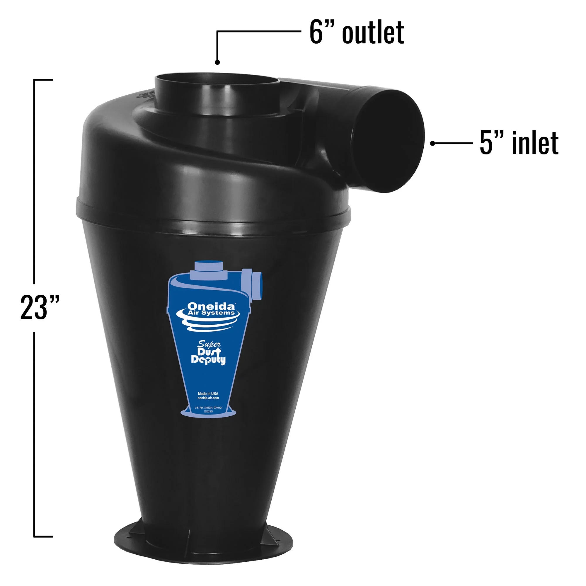 Oneida Air Systems Super Dust Deputy 4/5 Deluxe Cyclone Kit, Black