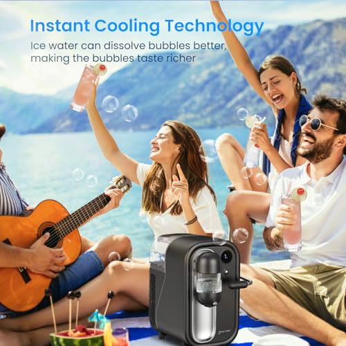GLACIER FRESH Electric Sparkling Water Maker with LED Display, Cold Soda Maker for Carbonating with 1.6L Water Tank, Compatible with GLACIER FRESH 60L CO2 Carbonator