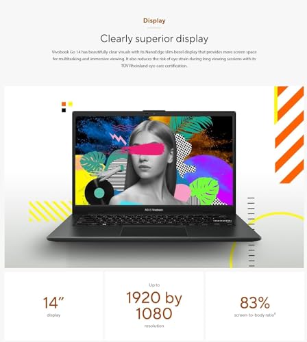 ASUS 2024 Vivobook Go Laptop | Intel 12th 6-Core i3 Upto 4.40 Ghz | 14” FHD LED Display | 24GB RAM | 512GB SSD | 1.3kg Light | 17.3mm Thin | Windows 11 Pro | Black