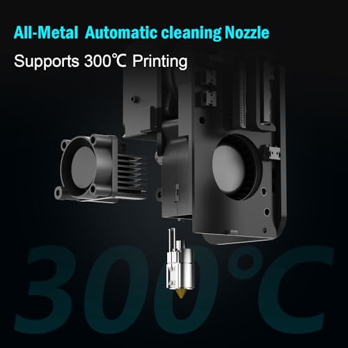 Artillery Sidewinder X3 Plus 3D Printer, 300x300x400mm Large Printing Size, 300mm/s High-Speed and 49-Point Auto-Leveling and Dual-Gear Direct Extruder, Smooth Detail, Automatic Cleaning Nozzle