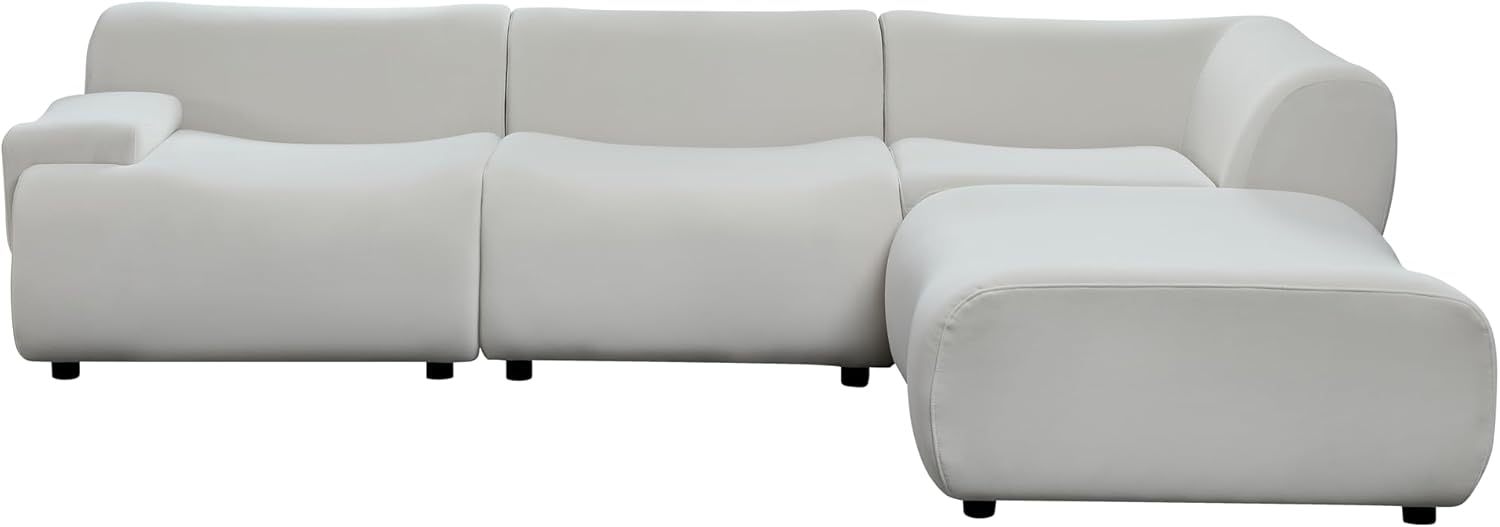 105.9'' Luxury Modern Sectional Curved Sofa - Contemporary Design, Plush Comfort, Curved Couch for Living Room, L-Shape Right Chaise (White)