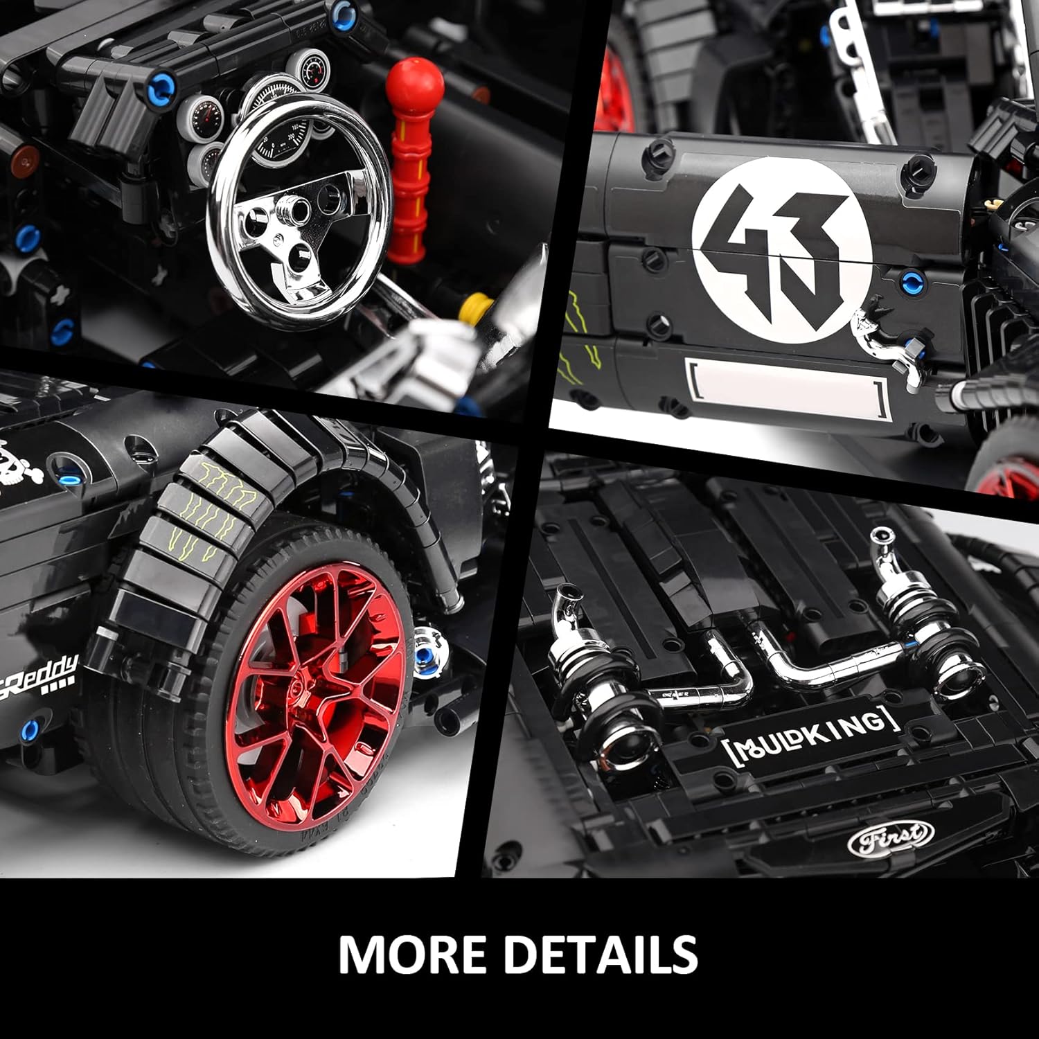 Mould King 13108N Mustang Car Building Kits, MOC Building Blocks Set to Build, Gift Toy for Kids Age 8+ /Adult Collections Enthusiasts(2943 Pieces, Static Versionl)