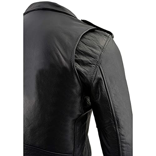Milwaukee Leather LKM1781 Men's The Legend Classic Police Style Black Leather Motorcycle Jacket w/Quilted Liner