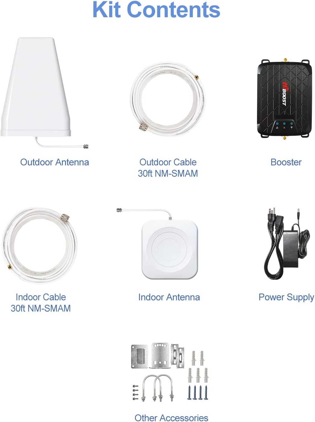 HiBoost Cell Phone Booster for Home, Typical 1,500 sq ft, Signal Booster Support Band 5, 12/17, 13 - Verizon, AT&T, T-Mobile, Boosts 5G/4G LTE,FCC Approved