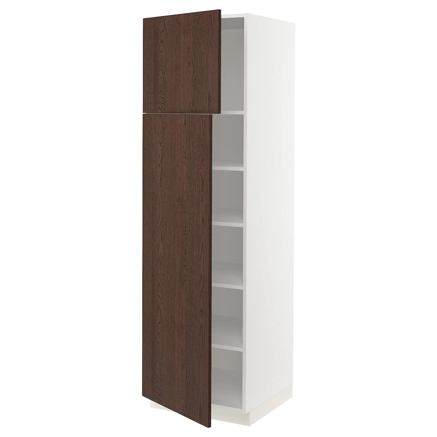 IKEA - SEKTION High Cabinet with shelves/2 Doors, white/Sinarp Brown, 24x24x80 99405389